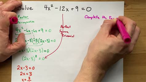 4x 2 12x 9 0 Solve 4x^2-12x+9=0 (Factoring Example) - YouTube